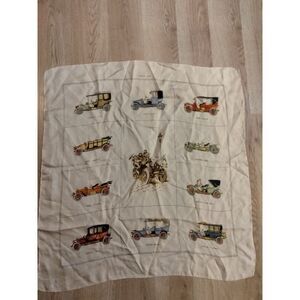 Premier Salon Vintage‎ Scarf With Antique Cars